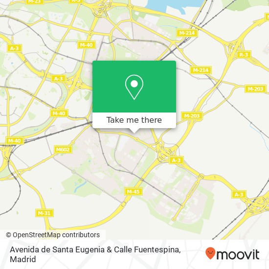 mapa Avenida de Santa Eugenia & Calle Fuentespina