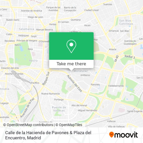 Calle de la Hacienda de Pavones & Plaza del Encuentro map