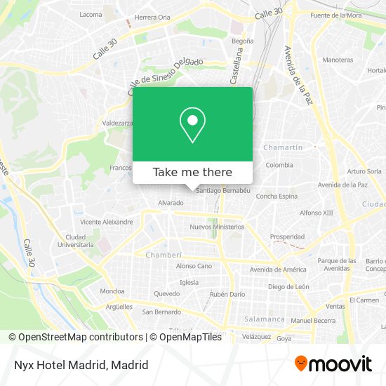 mapa Nyx Hotel Madrid