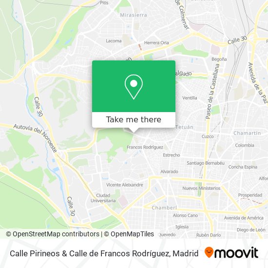 Calle Pirineos & Calle de Francos Rodríguez map