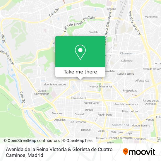 Avenida de la Reina Victoria & Glorieta de Cuatro Caminos map