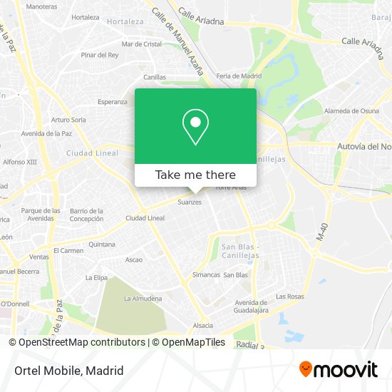 Ortel Mobile map