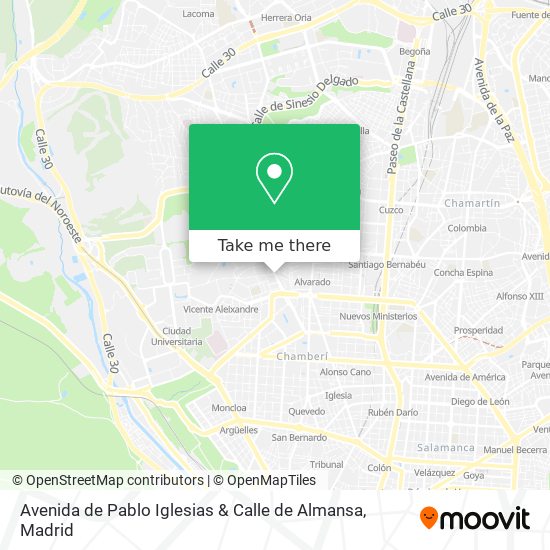 mapa Avenida de Pablo Iglesias & Calle de Almansa