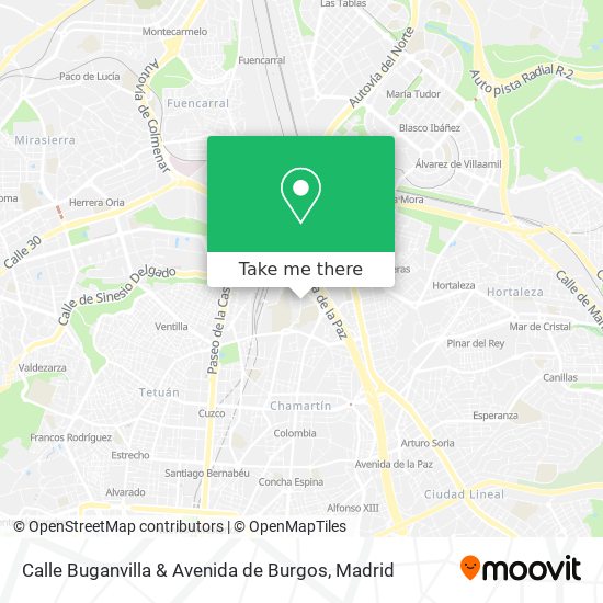 mapa Calle Buganvilla & Avenida de Burgos
