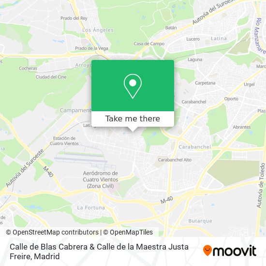 mapa Calle de Blas Cabrera & Calle de la Maestra Justa Freire