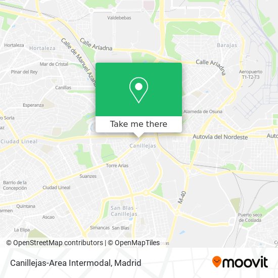Canillejas-Area Intermodal map
