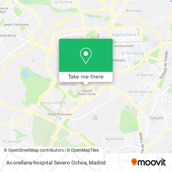 mapa Av.orellana-hospital Severo Ochoa