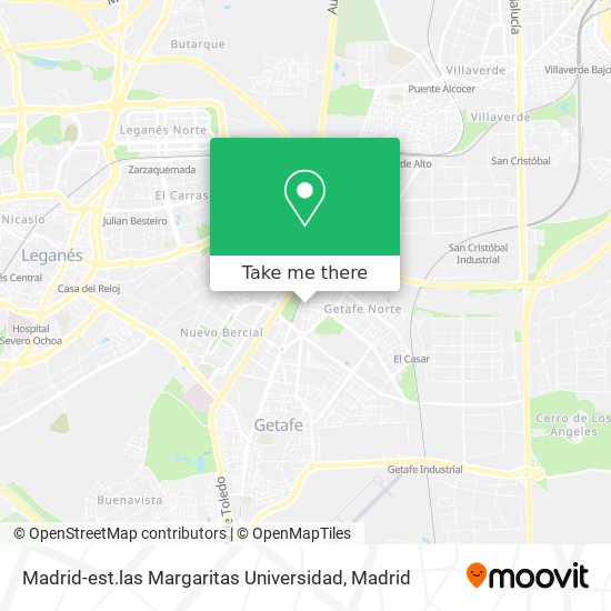 Madrid-est.las Margaritas Universidad map