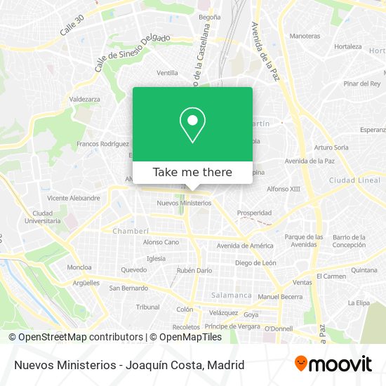 Nuevos Ministerios - Joaquín Costa map