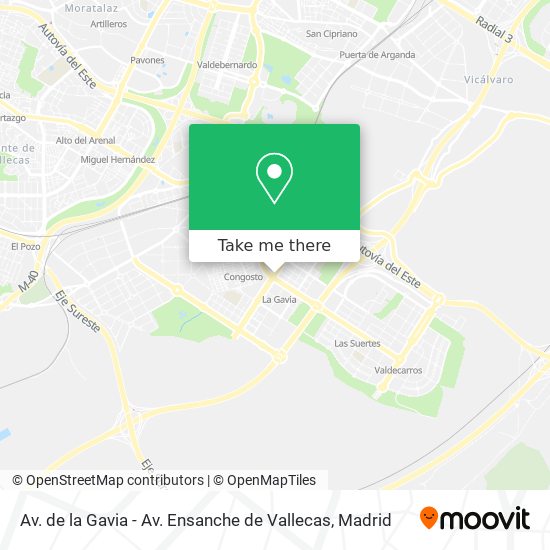 mapa Av. de la Gavia - Av. Ensanche de Vallecas