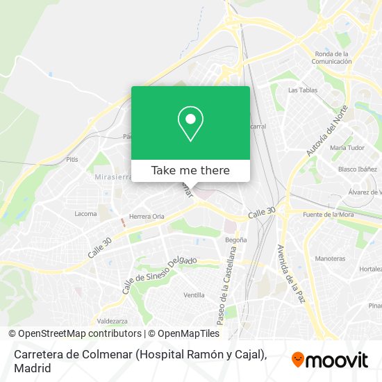 mapa Carretera de Colmenar (Hospital Ramón y Cajal)