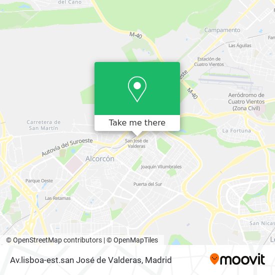 mapa Av.lisboa-est.san José de Valderas