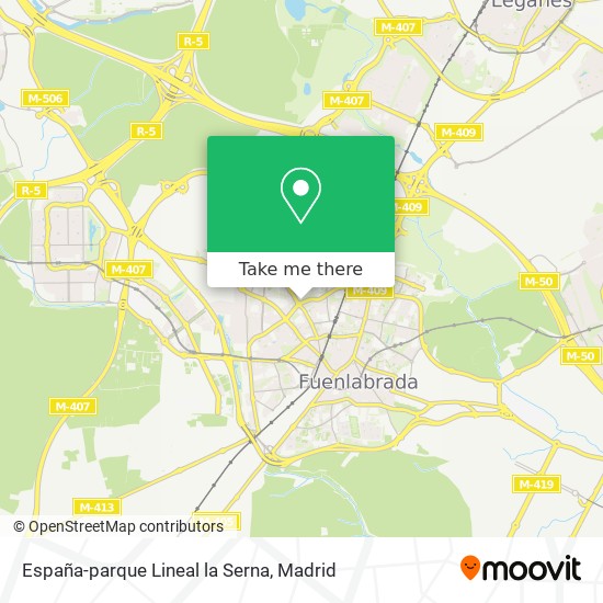 mapa España-parque Lineal la Serna