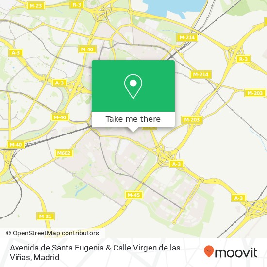 mapa Avenida de Santa Eugenia & Calle Virgen de las Viñas