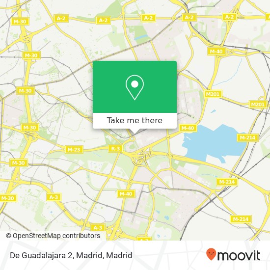 De Guadalajara 2, Madrid map