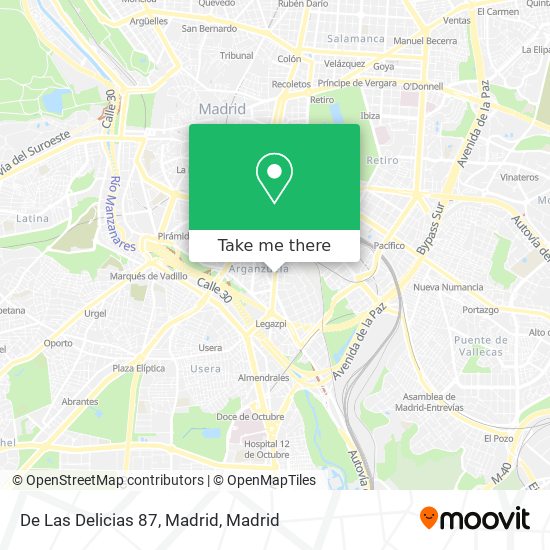 mapa De Las Delicias 87, Madrid