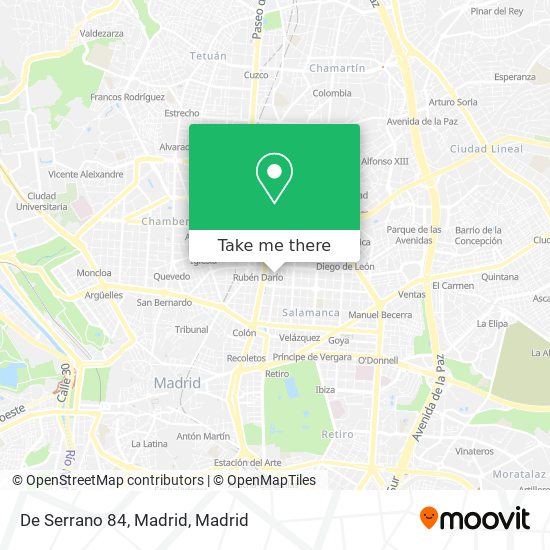 De Serrano 84, Madrid map
