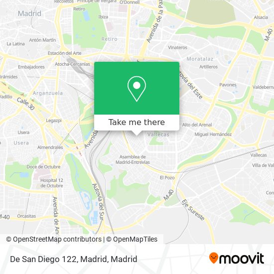 De San Diego 122, Madrid map