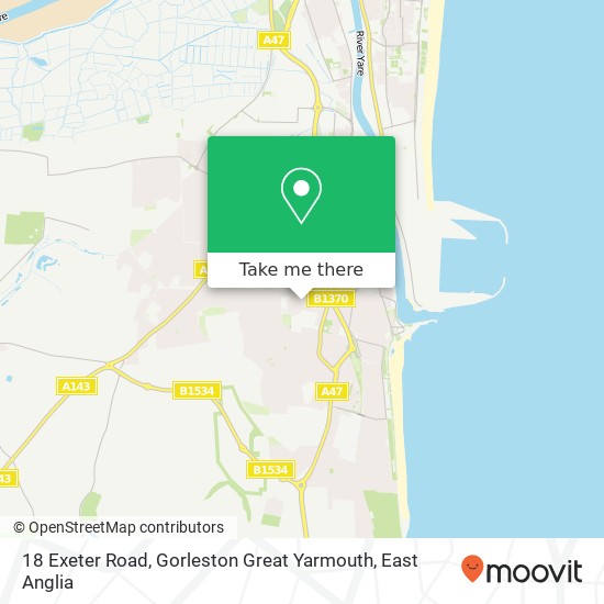 18 Exeter Road, Gorleston Great Yarmouth map