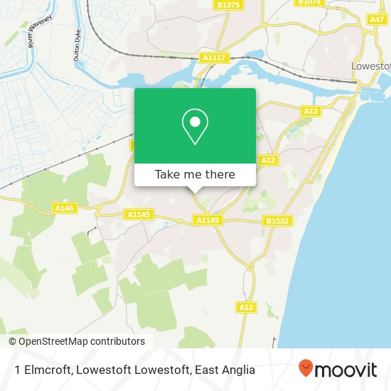 1 Elmcroft, Lowestoft Lowestoft map