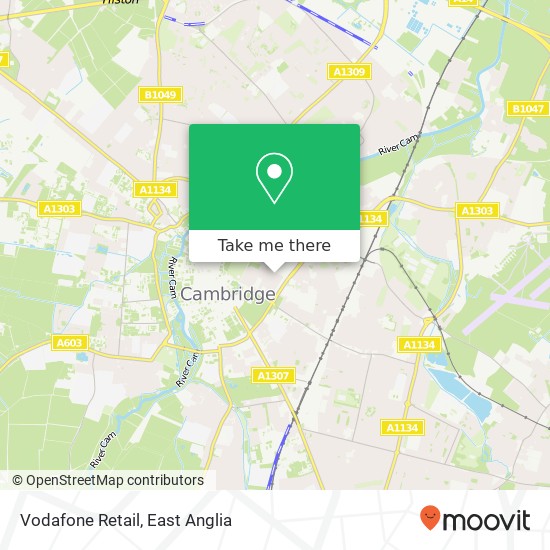 Vodafone Retail, Grafton Street Cambridge Cambridge CB1 1DS map