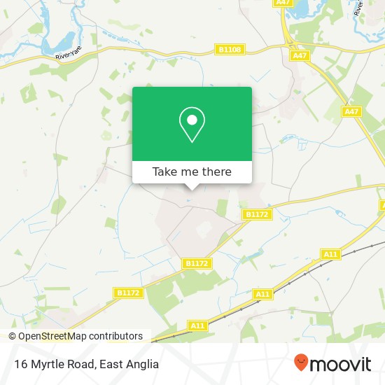 16 Myrtle Road, Hethersett Norwich map