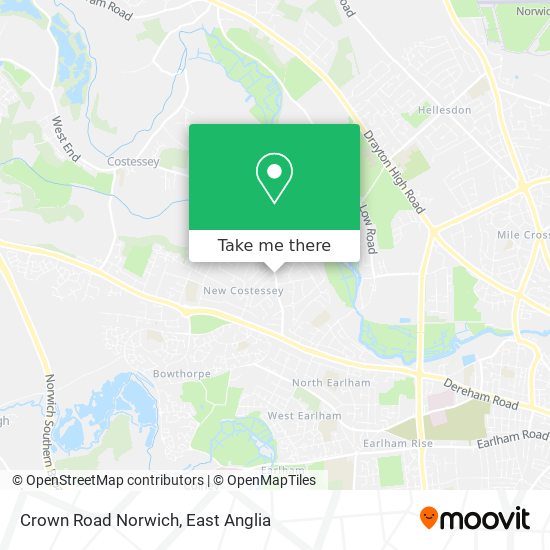 Crown Road Norwich map