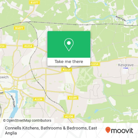 Connells Kitchens, Bathrooms & Bedrooms, 45 Woodbridge Road East Ipswich Ipswich IP4 5QN map