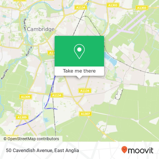 50 Cavendish Avenue, Cambridge Cambridge map