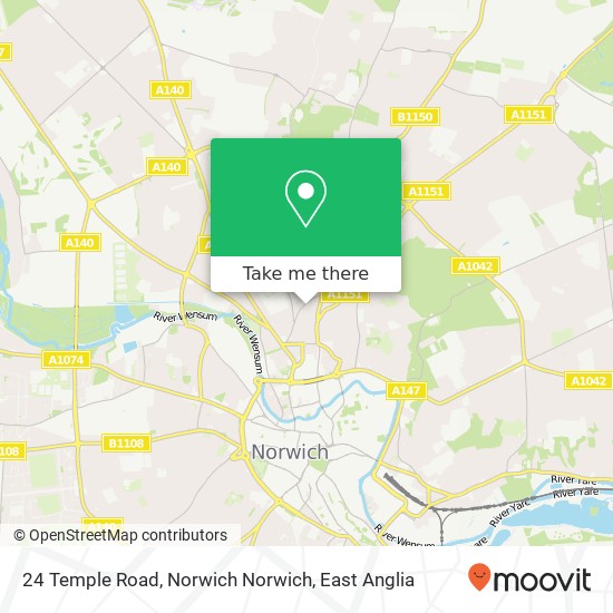24 Temple Road, Norwich Norwich map
