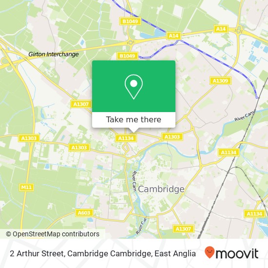 2 Arthur Street, Cambridge Cambridge map