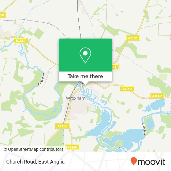 Church Road, Hoveton Norwich map