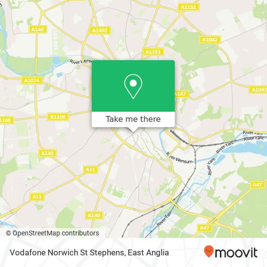 Vodafone Norwich St Stephens, 1 St Stephens Street Norwich Norwich NR1 3QJ map