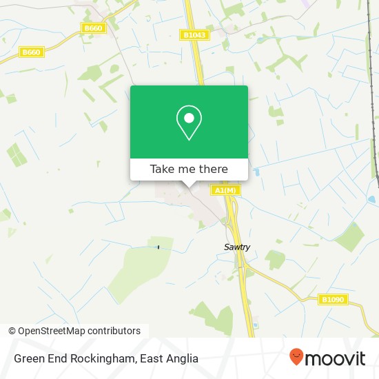 Green End Rockingham, Sawtry Huntingdon map