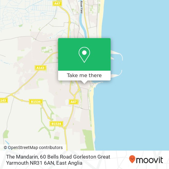 The Mandarin, 60 Bells Road Gorleston Great Yarmouth NR31 6AN map