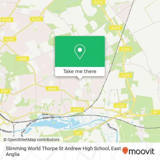 Slimming World Thorpe St Andrew High School, Thorpe St Andrew Norwich map