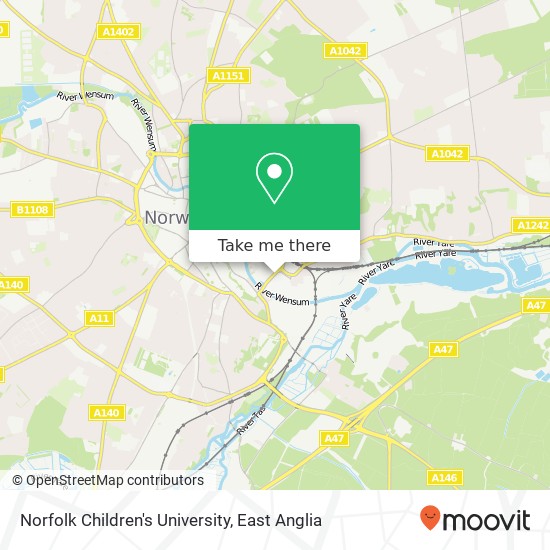 Norfolk Children's University, Carrow Road Norwich Norwich NR1 1 map