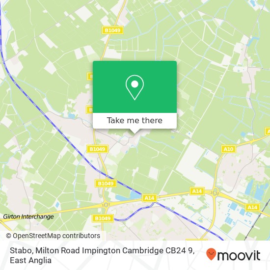 Stabo, Milton Road Impington Cambridge CB24 9 map