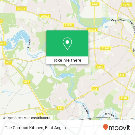 The Campus Kitchen, Suffolk Road Colney Norwich NR4 7 map