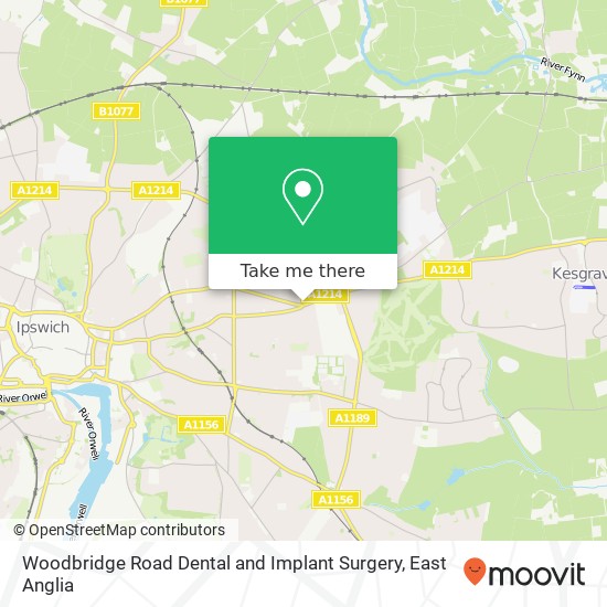 Woodbridge Road Dental and Implant Surgery, 1 Woodbridge Road East Ipswich Ipswich IP4 5 map