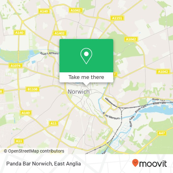 Panda Bar Norwich map