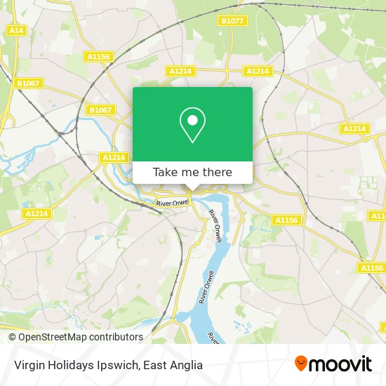 Virgin Holidays Ipswich map