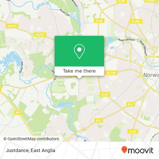 Justdance, Bluebell Road Norwich Norwich NR4 7LW map