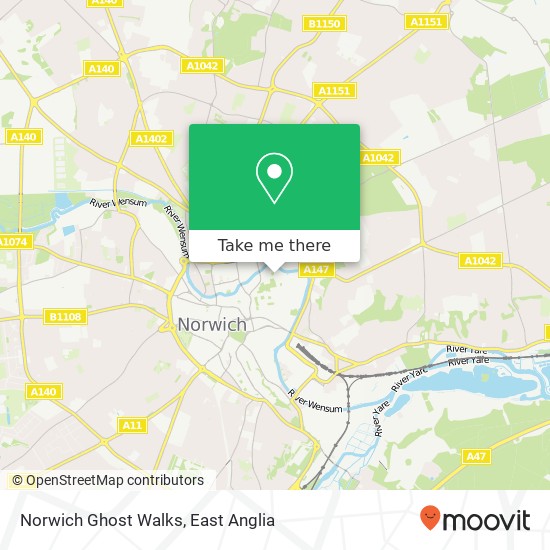 Norwich Ghost Walks map