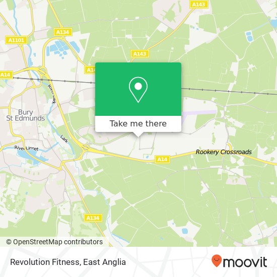 Revolution Fitness, Bury St Edmunds Bury St Edmunds map