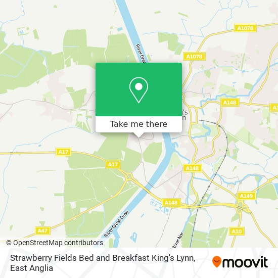 Strawberry Fields Bed and Breakfast King's Lynn map