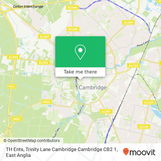 TH Ents, Trinity Lane Cambridge Cambridge CB2 1 map