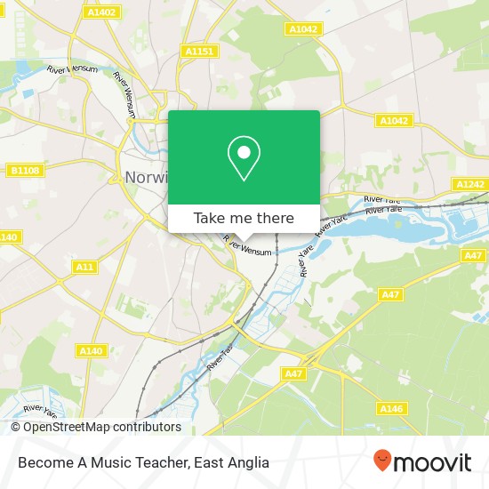 Become A Music Teacher, Geoffrey Watling Way Norwich Norwich NR1 1 map