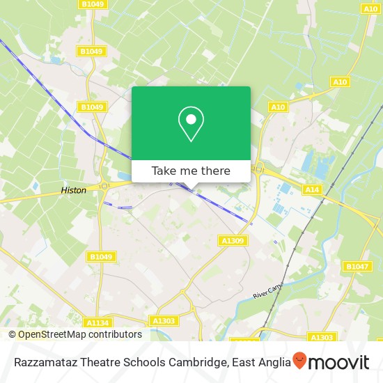 Razzamataz Theatre Schools Cambridge map