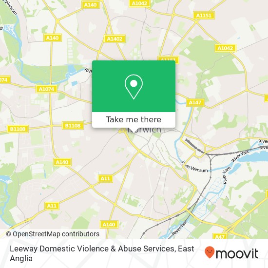 Leeway Domestic Violence & Abuse Services, Chapel Field North Norwich Norwich NR2 1NY map